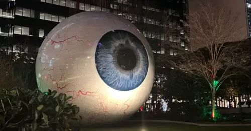The Eye" is a 30-foot sculpture in downtown Dallas.